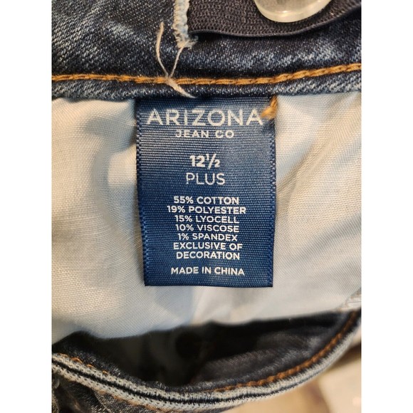 Girls Arizona Jeans Size 12.5 Plus Flower Embroidered Skinny Jeans - Picture 6 of 8